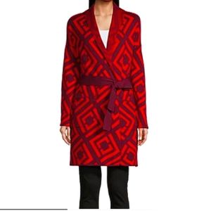 Liz Claiborne Womens Long Sleeve Open Front Logo, Color Red, Size X-Large